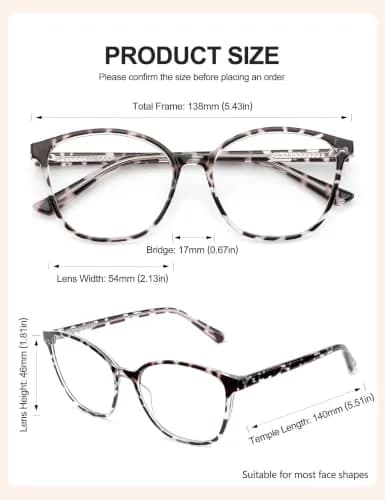 JFXQDR Blue Light Blocking Computer Glasses for Women, 54mm (2.13 inch) Lens Width | Blocks 98% Harmful Blue Light thumbnail 4