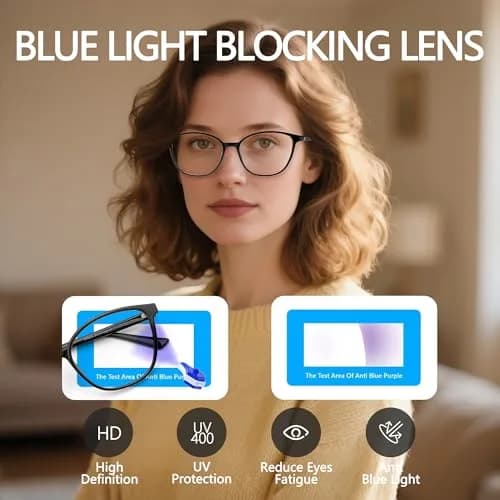 JFXQDR Blue Light Blocking Computer Glasses for Women | UV400 Protection, Lightweight TR90 Frame thumbnail 5