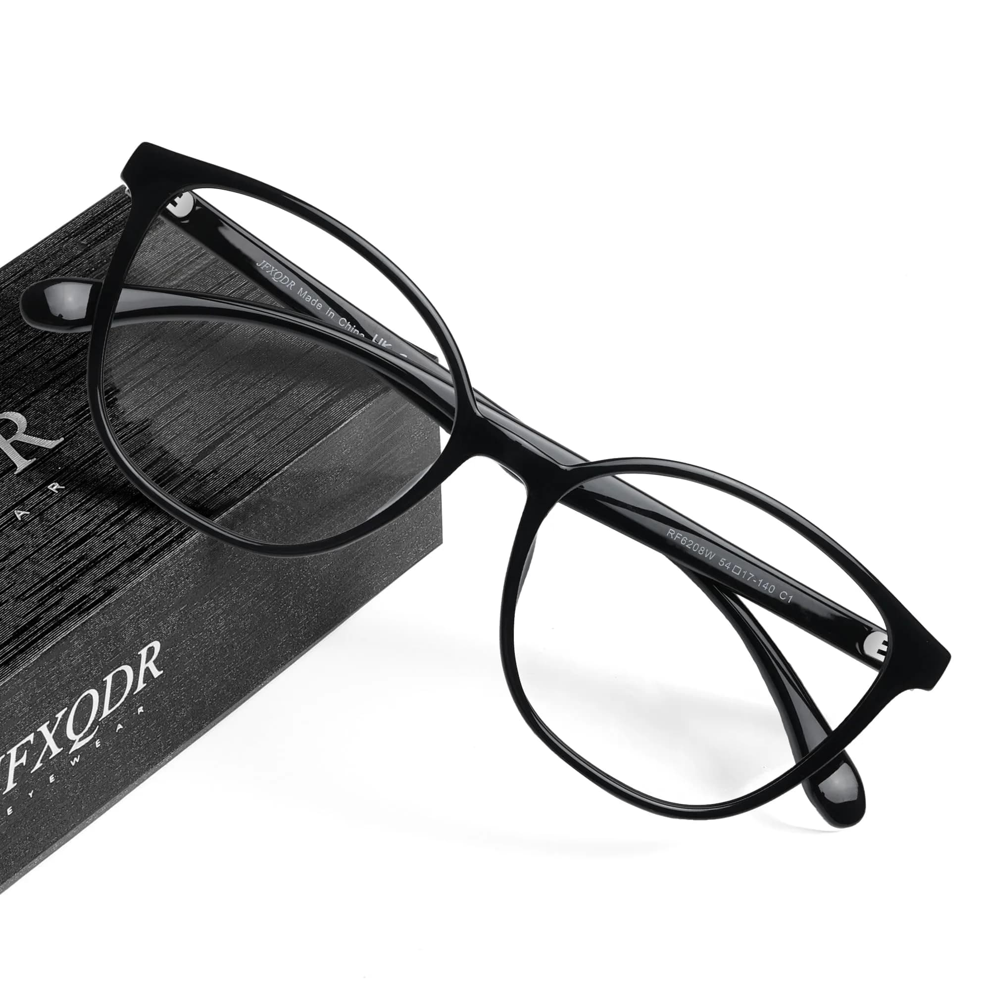 JFXQDR Blue Light Blocking Computer Glasses for Women | TR90 Frame, UV400 Protection, Coco Tortoise — Light Black