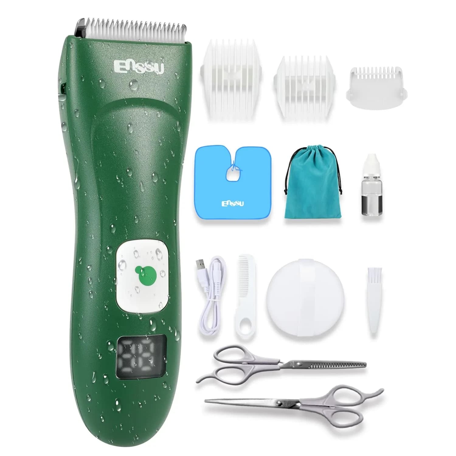 ENSSU Baby Hair Clippers Cordless Hair Clipper for Kids with LED Display, 3-12mm Combs & Accessories - main product image