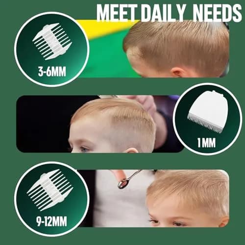 ENSSU Baby Hair Clippers Cordless Hair Clipper for Kids with LED Display, 3-12mm Combs & Accessories thumbnail 7