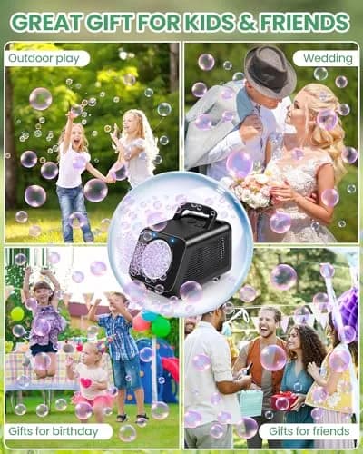 Kizmore Bubble Machine for Kids 7 in (W) x 5 in (L) x 5 in (H) | 20000+ Bubbles/Min, Safe & Portable thumbnail 6