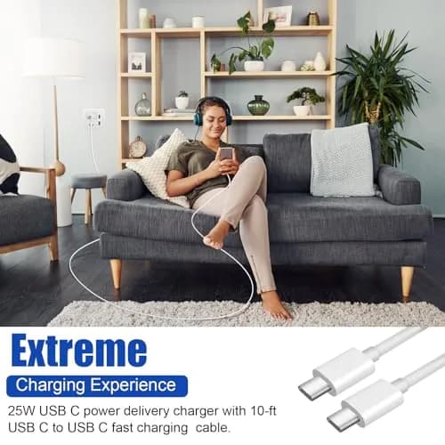 SpeedScope 25W USB C Samsung Charger 2-Pack 10FT Long Cable | Fast Charging for Galaxy S26 Ultra thumbnail 7