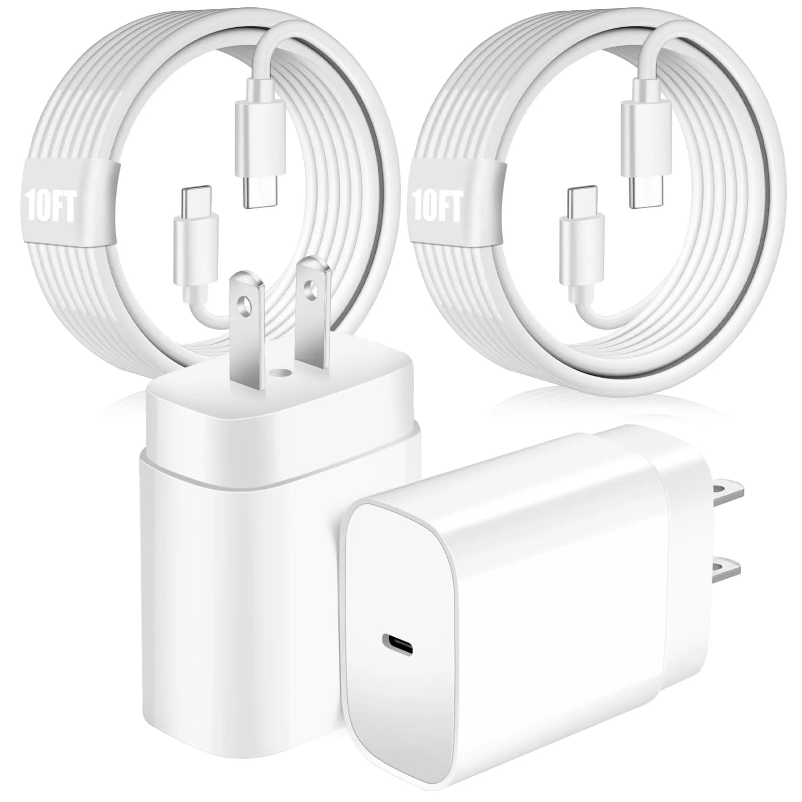 SpeedScope 25W USB C Samsung Charger 2-Pack 10FT Long Cable | Fast Charging for Galaxy S26 Ultra - main product image