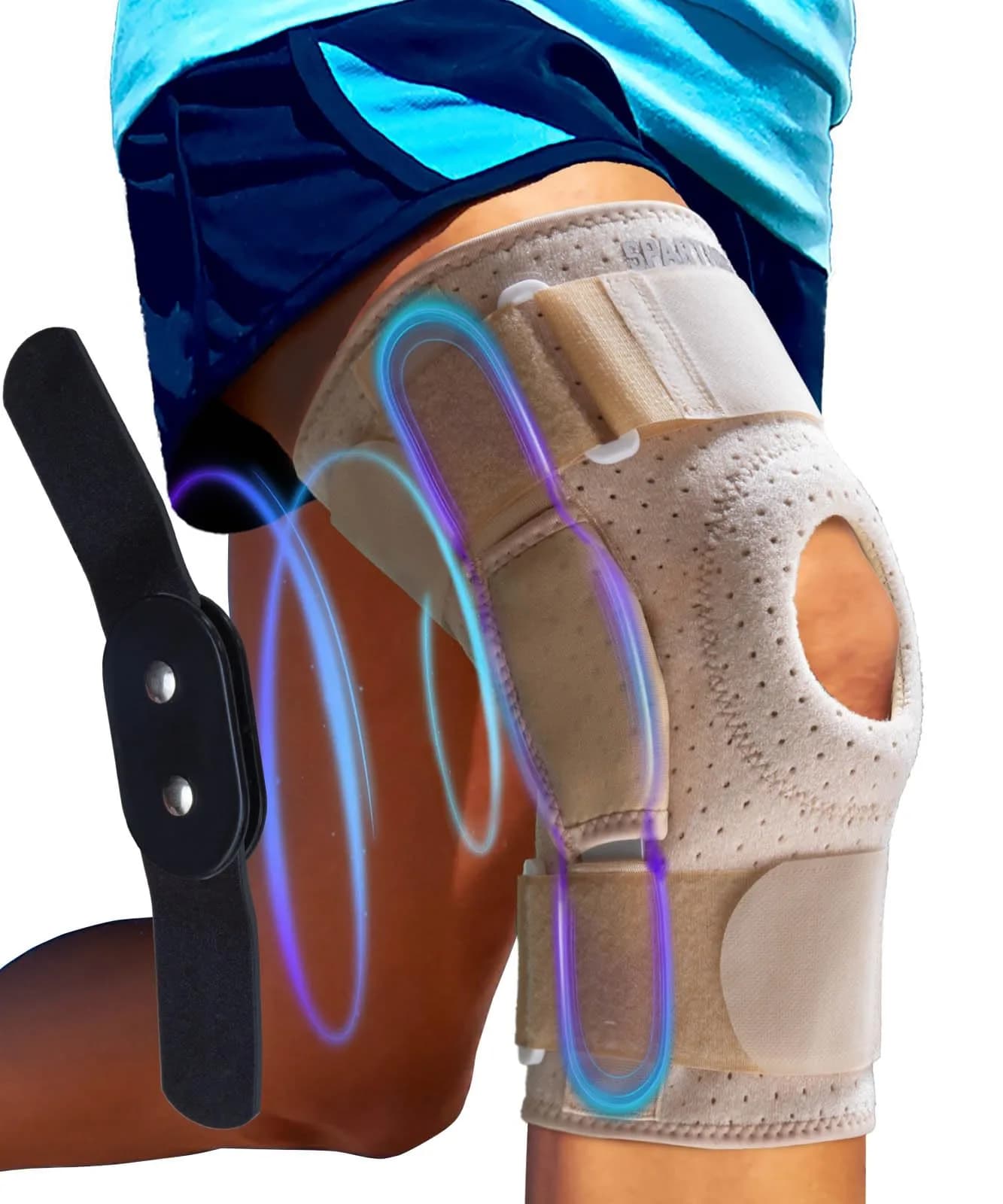 Sparthos Hinged Knee Brace XXX-Large Beige | Orthopedic Brace for Meniscus Tear Support - main product image