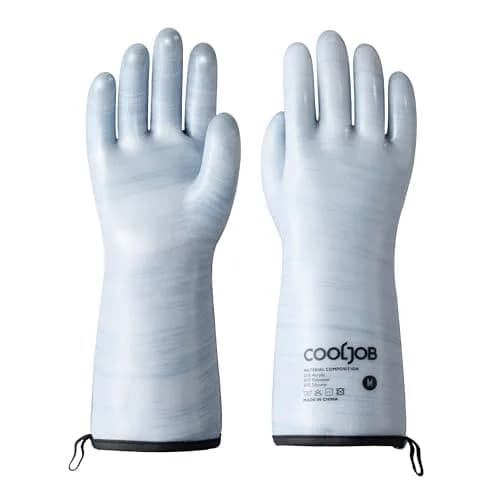 COOLJOB Heat Resistant Oven Gloves Medium Blue | Waterproof BBQ Mitts for High Heat Cooking thumbnail 1