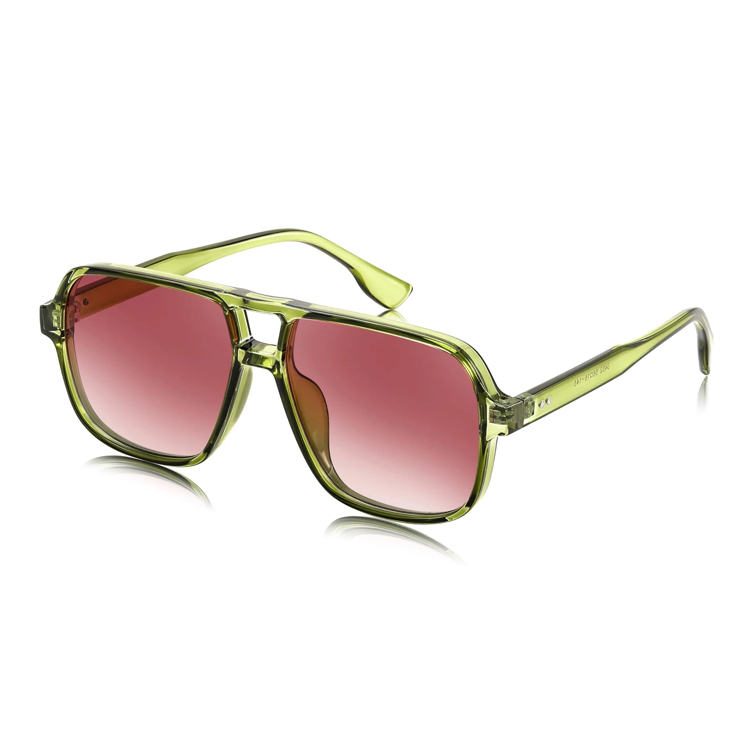FEISEDY Retro Square Aviator Sunglasses for Women & Men | UV400 Protection, Oversized Shades, 55MM - main product image