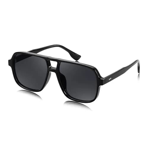 FEISEDY Retro Square Aviator Sunglasses Women Men Oversized Shades 55MM | UV400 Protection & Classic Style thumbnail 1
