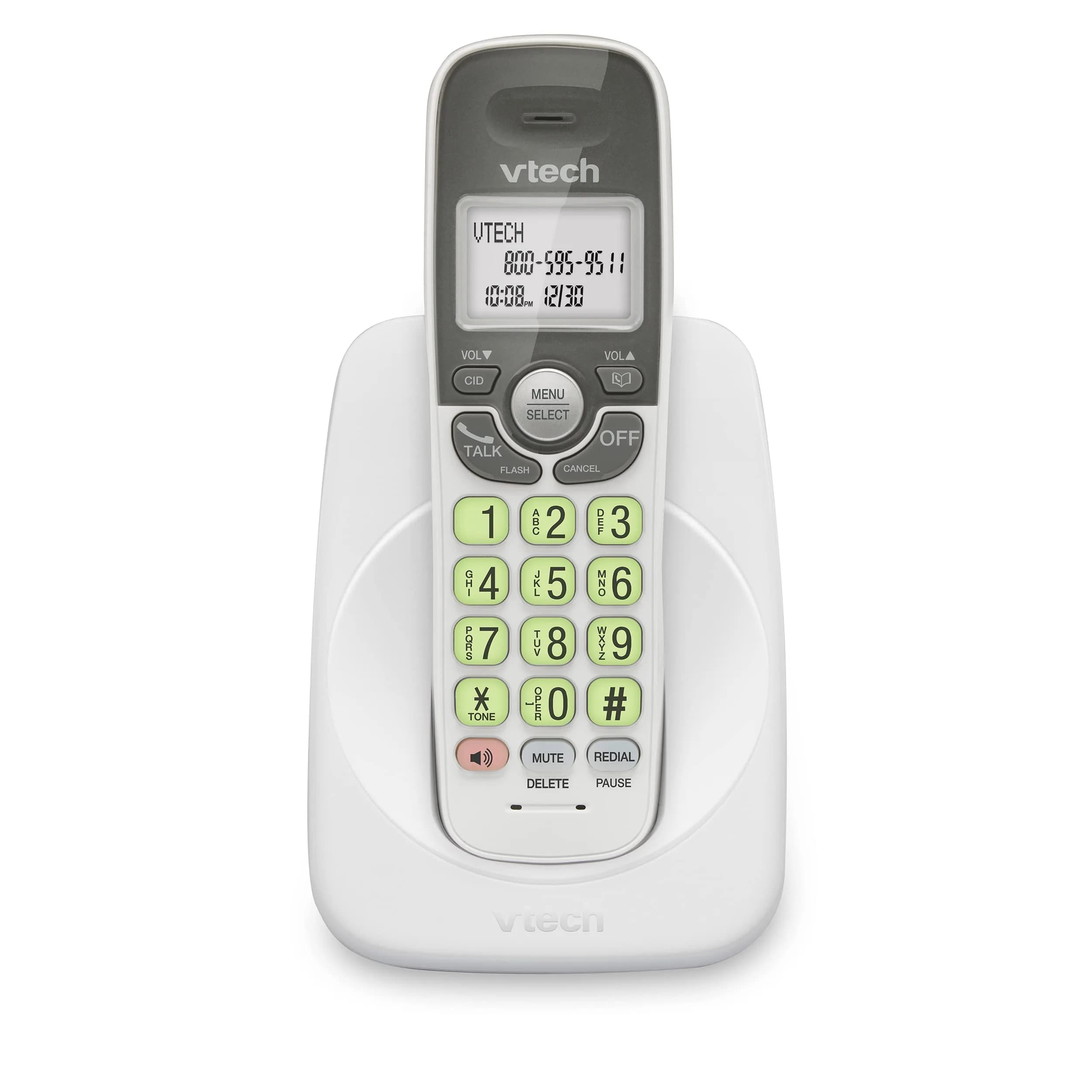 VTech VG134 DECT 6.0 Cordless Phone with Answering System, Caller ID & Speakerphone | 1000 ft Range — White
