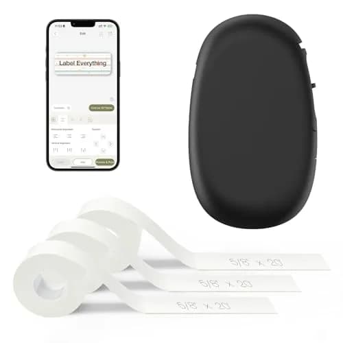 SUPVAN E10 Bluetooth Label Maker Machine with 3 Tapes, Portable, Black | 220V Compatible Printer thumbnail 1