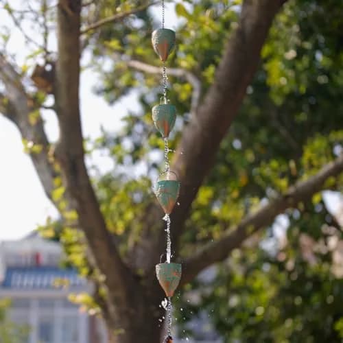 giole Bee Pattern Rain Chain 3.25 m (10.66 ft) | Decorative Metal Downspout Alternative thumbnail 3