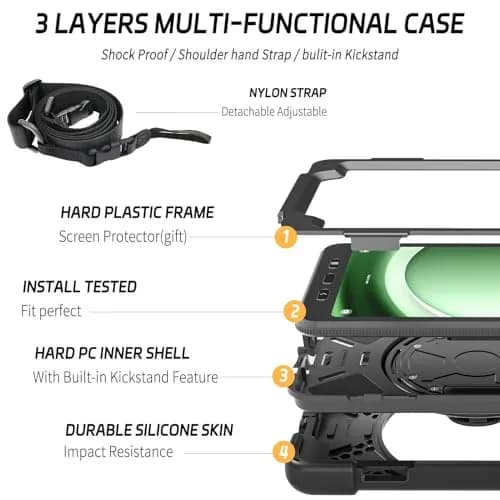 ZenRich Rugged Case for Samsung Galaxy Tab Active5/Active3 8" | Shockproof with Kickstand & Shoulder Strap thumbnail 6
