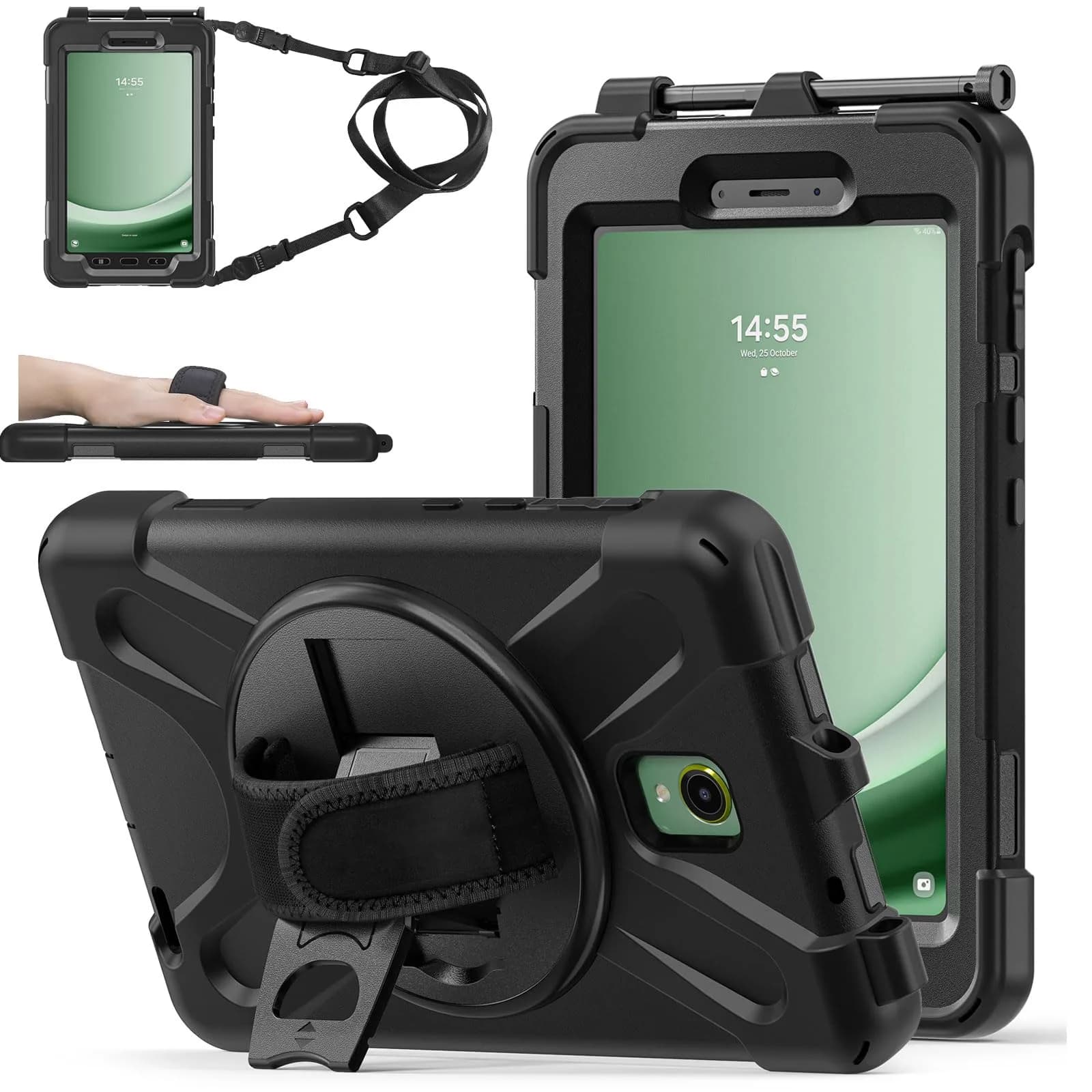 ZenRich Rugged Case for Samsung Galaxy Tab Active5/Active3 8" | Shockproof with Kickstand & Shoulder Strap — Active 5