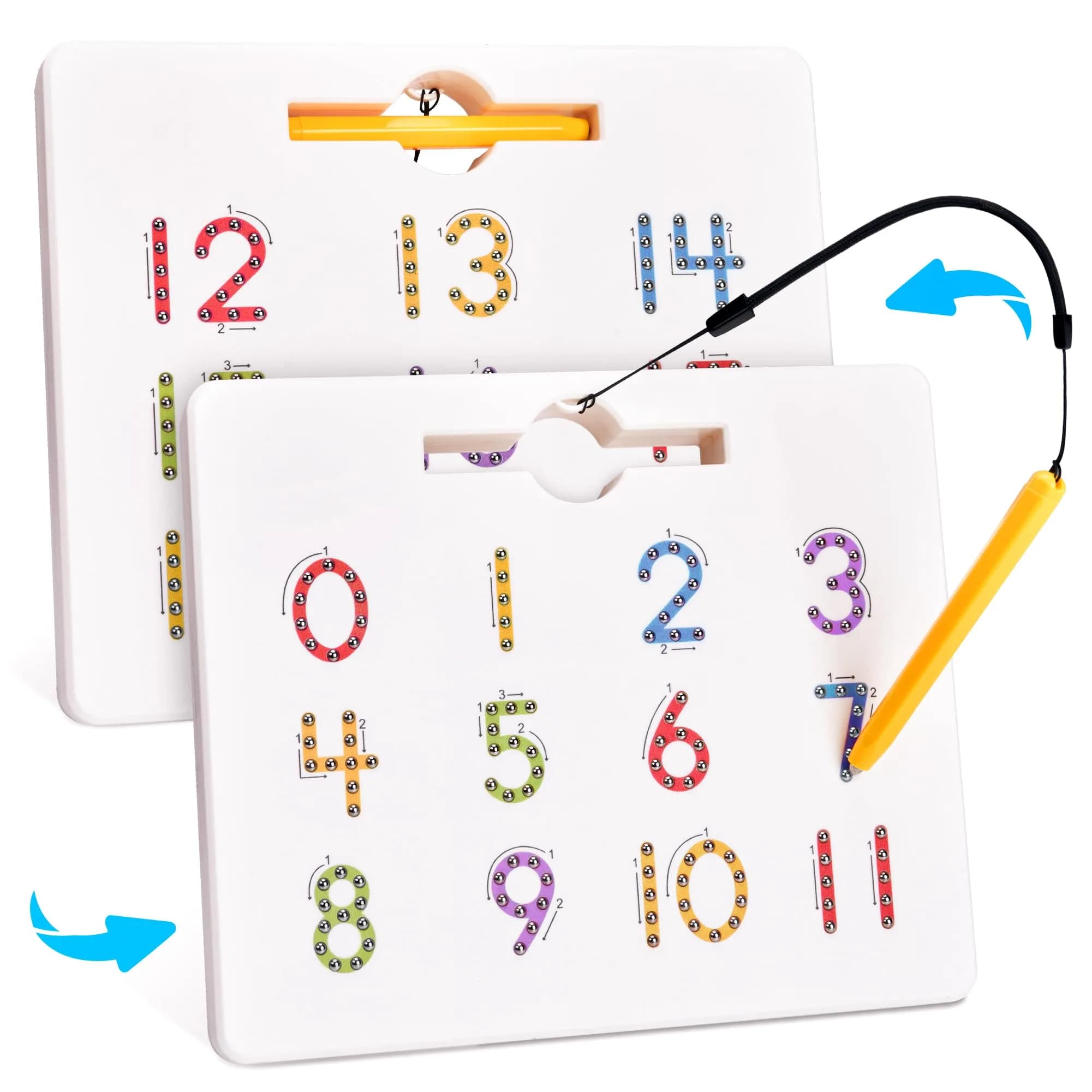GAMENOTE Magnetic Number Tracing Board Double Sided 1-20 | Interactive Learning Toy for Kids