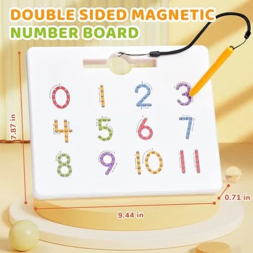 GAMENOTE Magnetic Number Tracing Board Double Sided 1-20 | Interactive Learning Toy for Kids thumbnail 5