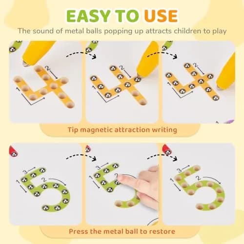 GAMENOTE Magnetic Number Tracing Board Double Sided 1-20 | Interactive Learning Toy for Kids thumbnail 2
