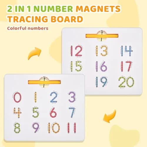GAMENOTE Magnetic Number Tracing Board Double Sided 1-20 | Interactive Learning Toy for Kids thumbnail 3