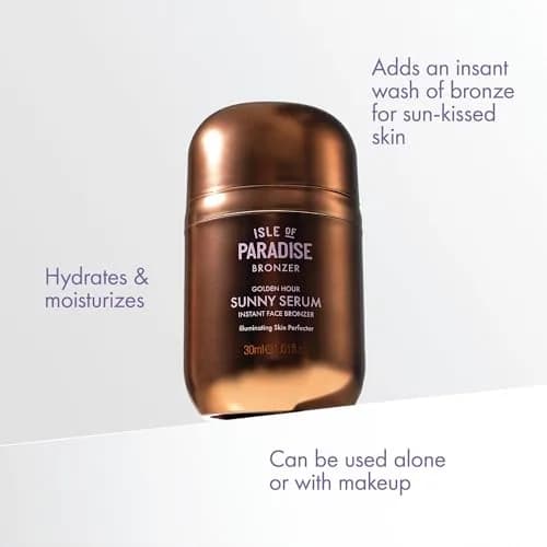 Isle of Paradise Sunny Serum Liquid Bronzer Golden Hour 30ml (1.01 Fl Oz) | Buildable Glow Serum thumbnail 8