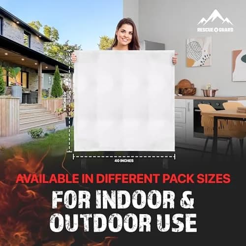 RESCUE GUARD Fire Blanket 40"x40" | Fire Safety for Home & Kitchen thumbnail 6