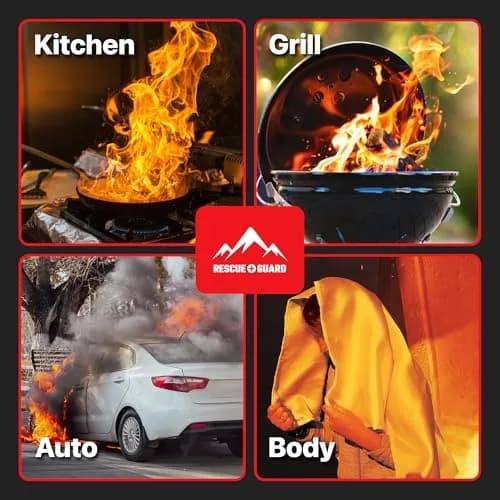 RESCUE GUARD Fire Blanket 40"x40" | Fire Safety for Home & Kitchen thumbnail 8