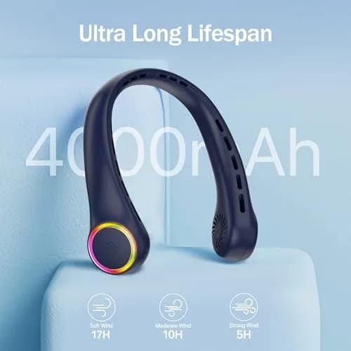 GULAKI Neck Fan Portable Fan with 5-17H Lifespan 4000mAh | Hands-Free Summer Cooling thumbnail 3