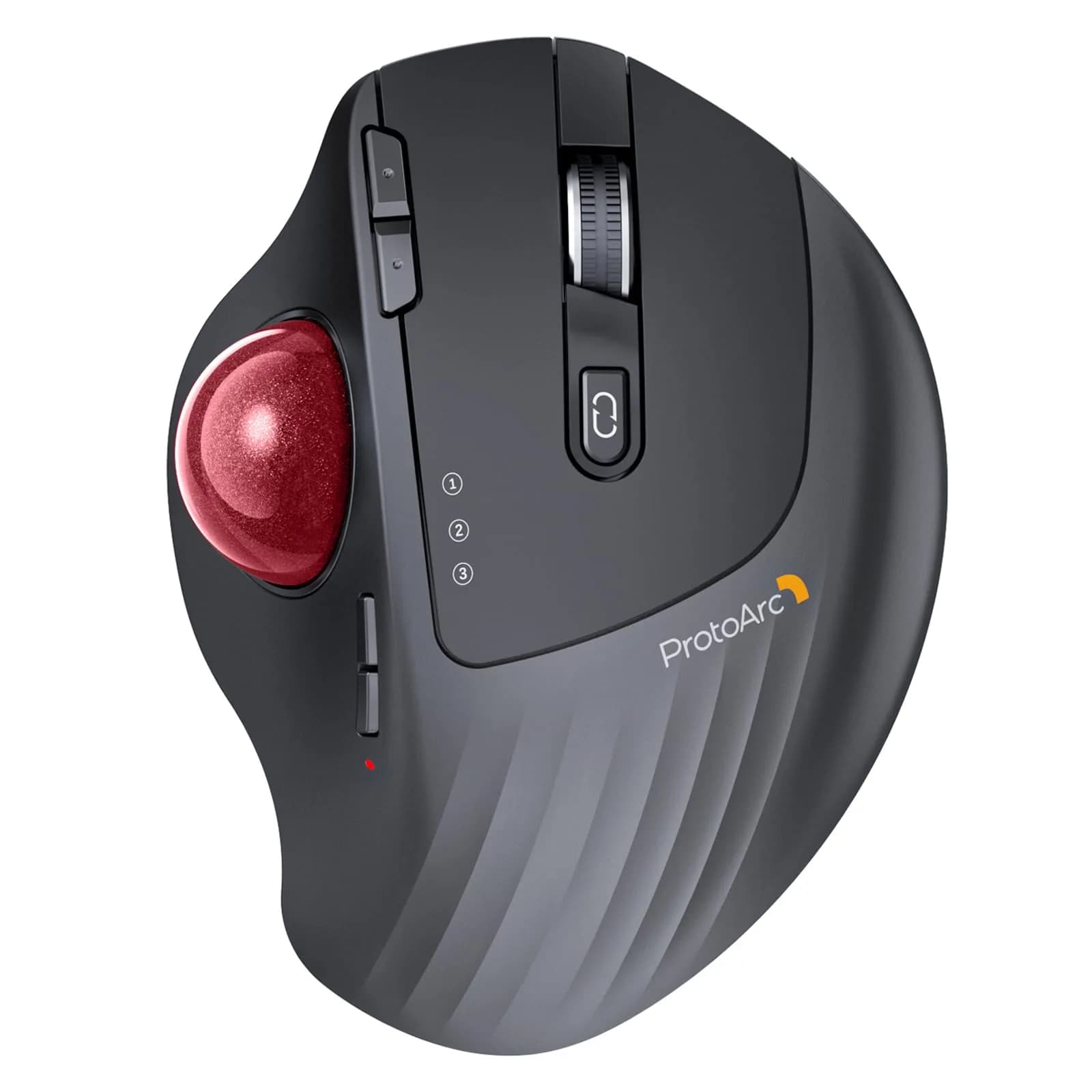 ProtoArc EM01 NL Wireless Trackball Mouse, Gold Ball, 12cm (4.7in) Length | Ergonomic Thumb Control for PC & Mac — Red Ball