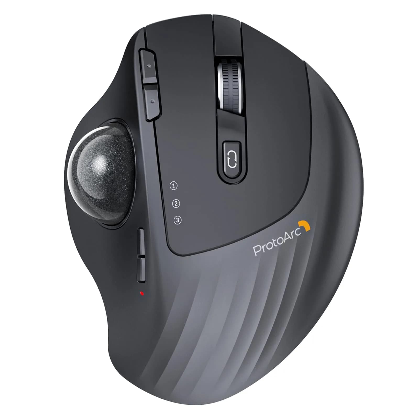 ProtoArc EM01 NL Wireless Trackball Mouse, Rechargeable Thumb Control, Gray | Ergonomic Design with Adjustable Angle & 3-Device Connectivity - main product image
