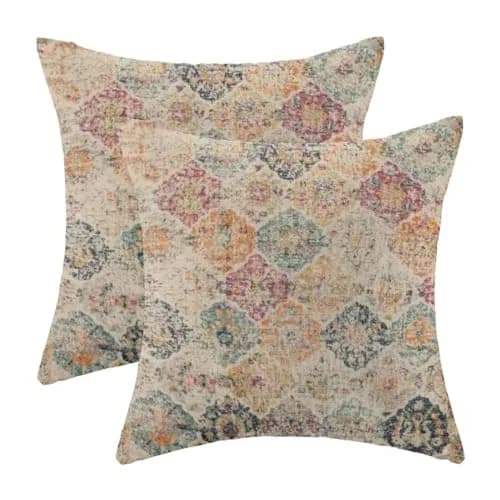 AEIOAE Boho Pillow Covers 20x20 | Vibrant Linen Decor for Home & Outdoors thumbnail 1