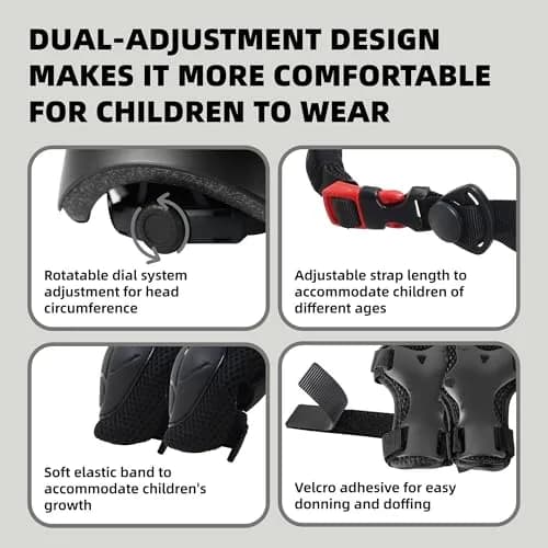 RoyalBaby Kids Helmet and Pads Set for Kids 3-5 Years | Adjustable Safety Gear with Ventilation thumbnail 3