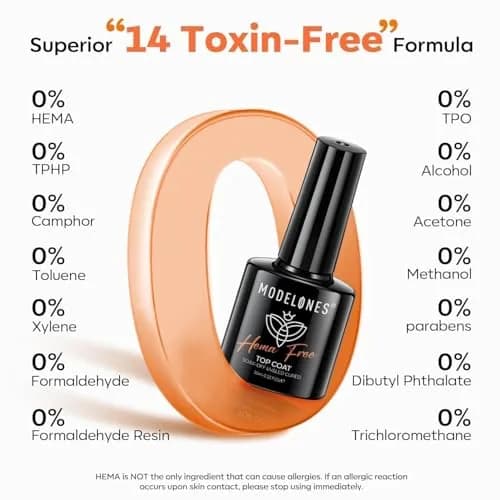modelones HEMA Free Gel Top Base Coat Set 2 Pcs Clear Glossy UV Cure | Long-Lasting, Gentle Formula thumbnail 7