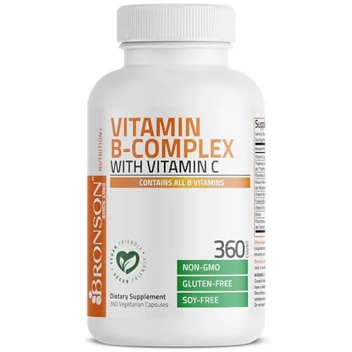 Bronson Vitamin B Complex with Vitamin C Vegetarian Capsules, 360 Count | Supports Energy & Immunity thumbnail 5
