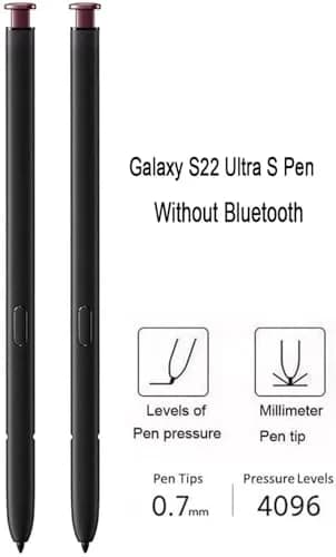 Befzygwk Replacement S Pen for Samsung Galaxy S22 Ultra 5G Stylus Pen 2-Pack Burgundy | Write & Sketch with 4096 Pressure Levels thumbnail 6