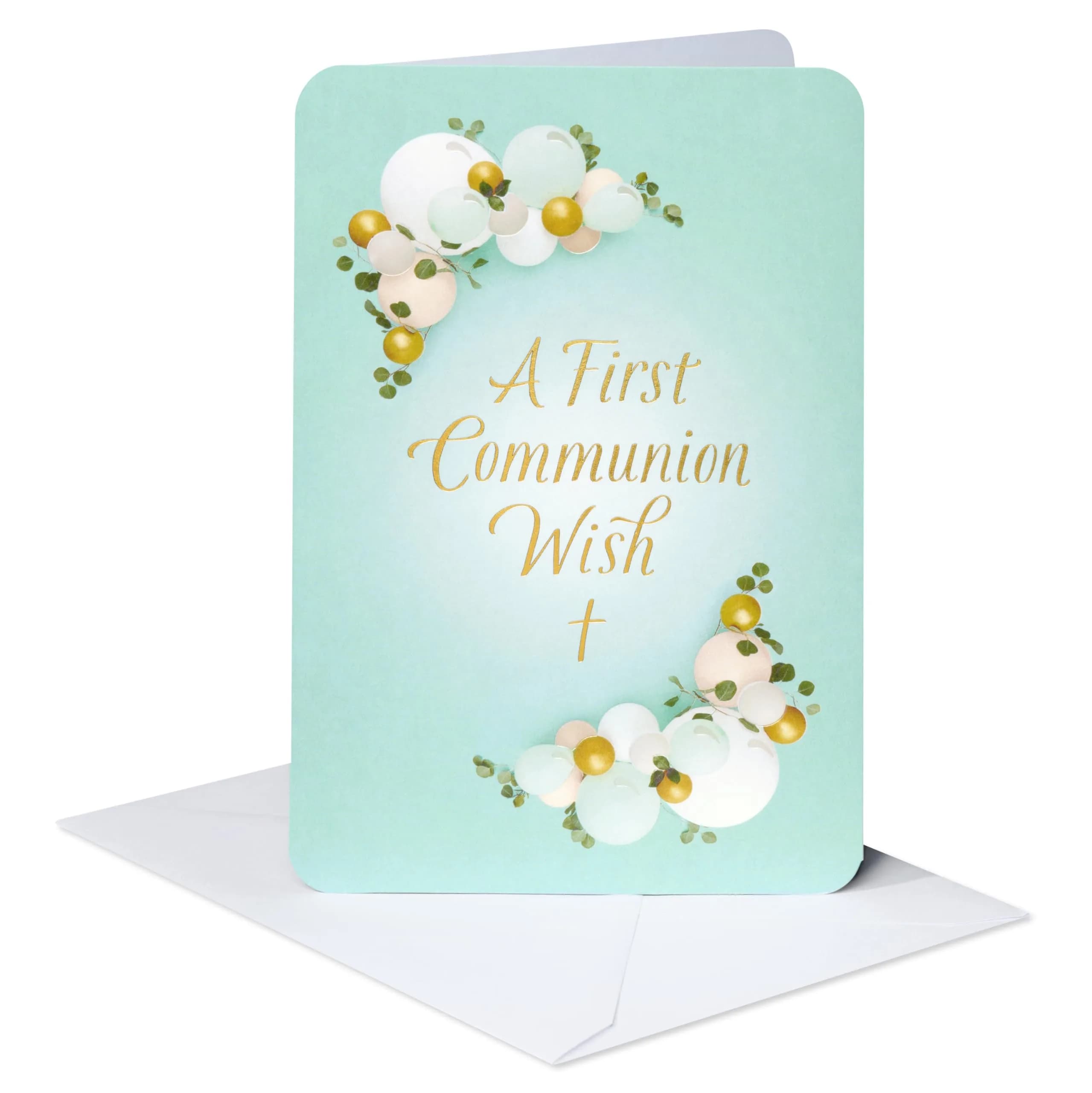 American Greetings First Communion Congratulations Card | Religious Chalice Design, Gold Foil Lettering, 4.625 x 6.75 in. — Blessing in Your Life