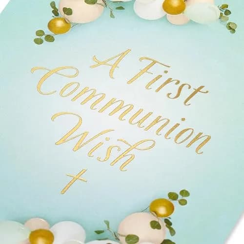 American Greetings First Communion Card (A First Communion Wish) 17cm (6.75in) | Religious Blessing for Godchildren thumbnail 5
