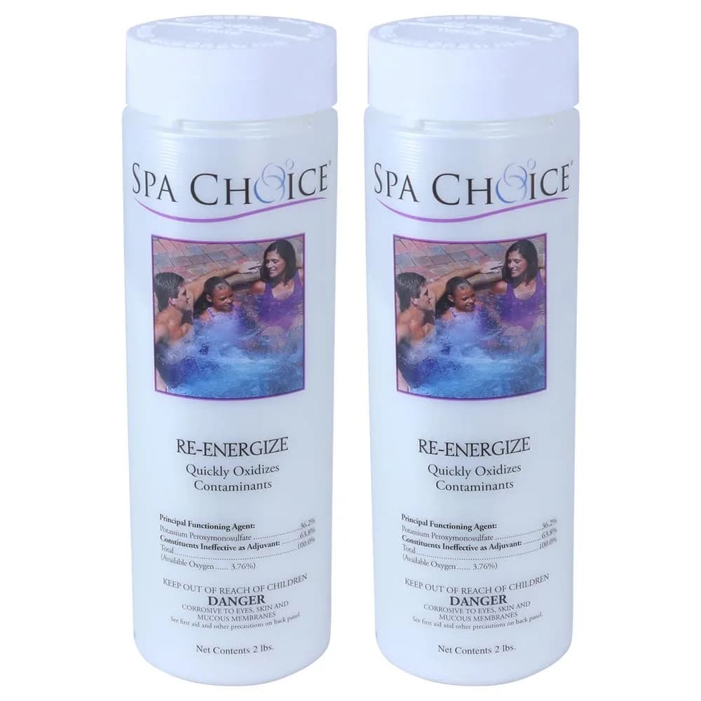 SpaChoice 2-Pounds 2-Pack Premium Re-Energize Spa Shock | Oxygen-Based Spa Water Treatment (70-120 chars) - main product image