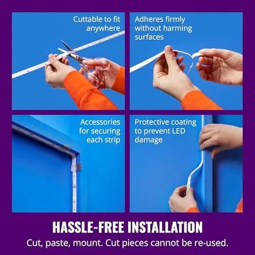WiZ Connected 16.4 ft RGBIC LED Light Strip | Flowing Multicolor, App/Voice Control, Cuttable thumbnail 5