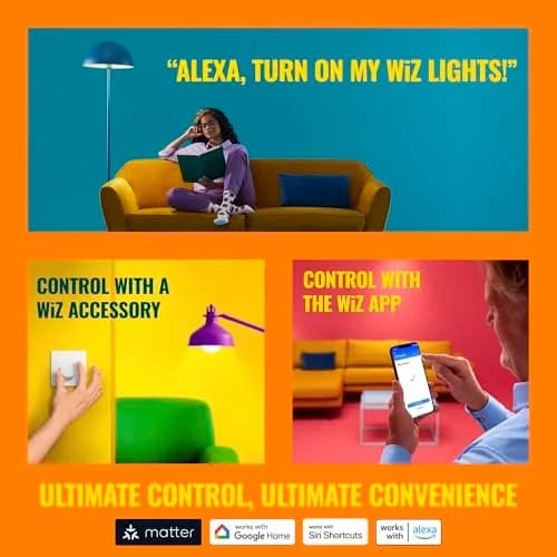 WiZ Connected Smart LED Light Strip 15.24m (50ft) | Full Color RGB, App & Voice Control, Sunset/Sunrise Automation thumbnail 5