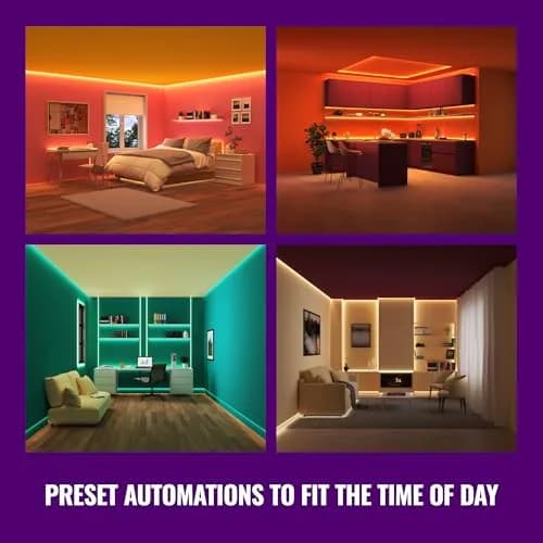 WiZ Connected Smart LED Light Strip 30.48m (100 ft) | Full Color RGB, Sunset to Sunrise Automation thumbnail 3