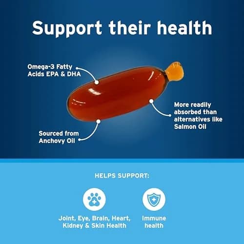 Pet Protect Omega-3 Fish Oil Supplement for Cats & Small Dogs, 60 Capsules | Supports Joint, Heart & Immune Health thumbnail 4