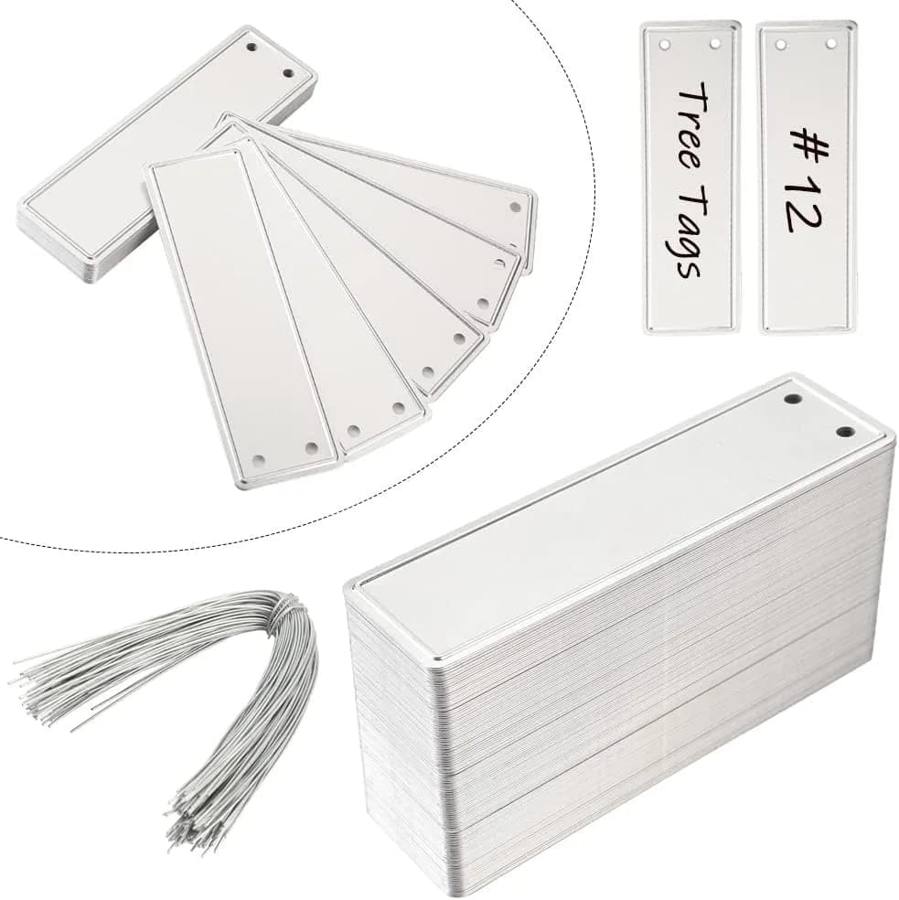 TINSKY Aluminum Plant Labels - 50PCS Metal Tags with Wires for Plant Markers, Tree Tags, Outdoor Identification and Greenhouse - main product image