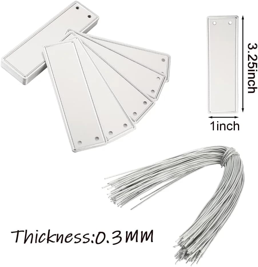 TINSKY Aluminum Plant Labels - 50PCS Metal Tags with Wires for Plant Markers, Tree Tags, Outdoor Identification and Greenhouse thumbnail 6