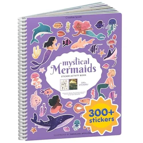 CUPKIN Mystical Mermaids Sticker Book | Toddler Travel Activity Coloring and Sticker Book — Mermaids