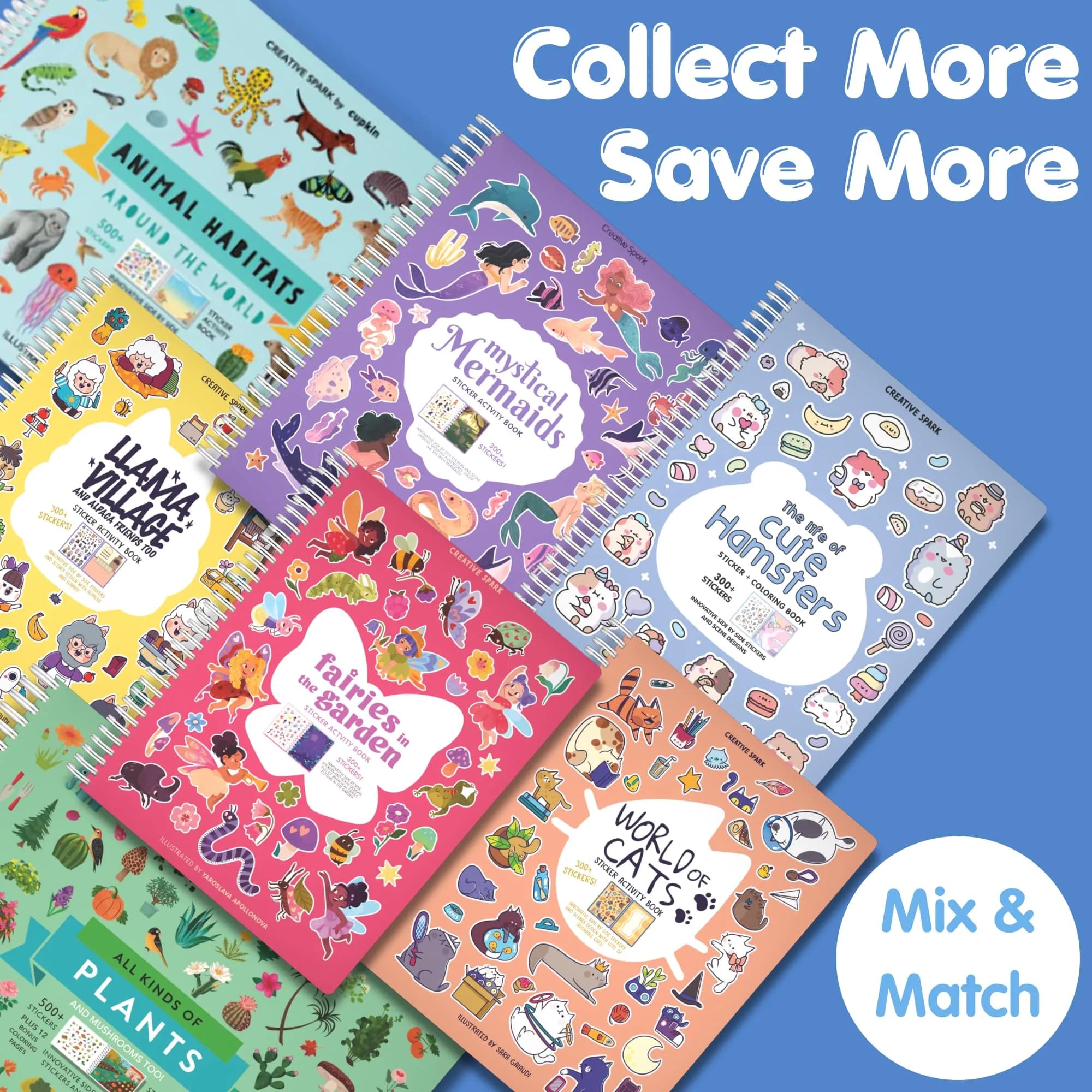 CUPKIN Mystical Mermaids Sticker Book | Toddler Travel Activity Coloring and Sticker Book