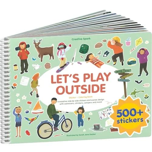 CUPKIN Let's Play Outside Sticker Book for Toddlers Ages 2-8 | 500+ Stickers & 12 Coloring Pages — Play Outside