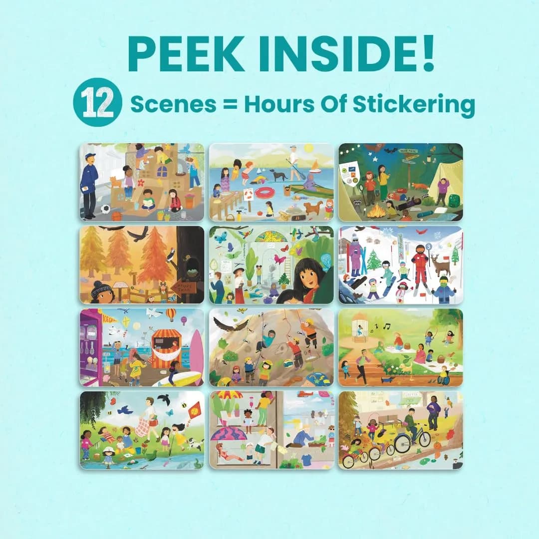 CUPKIN Let's Play Outside Sticker Book for Toddlers Ages 2-8 | 500+ Stickers & 12 Coloring Pages thumbnail 5