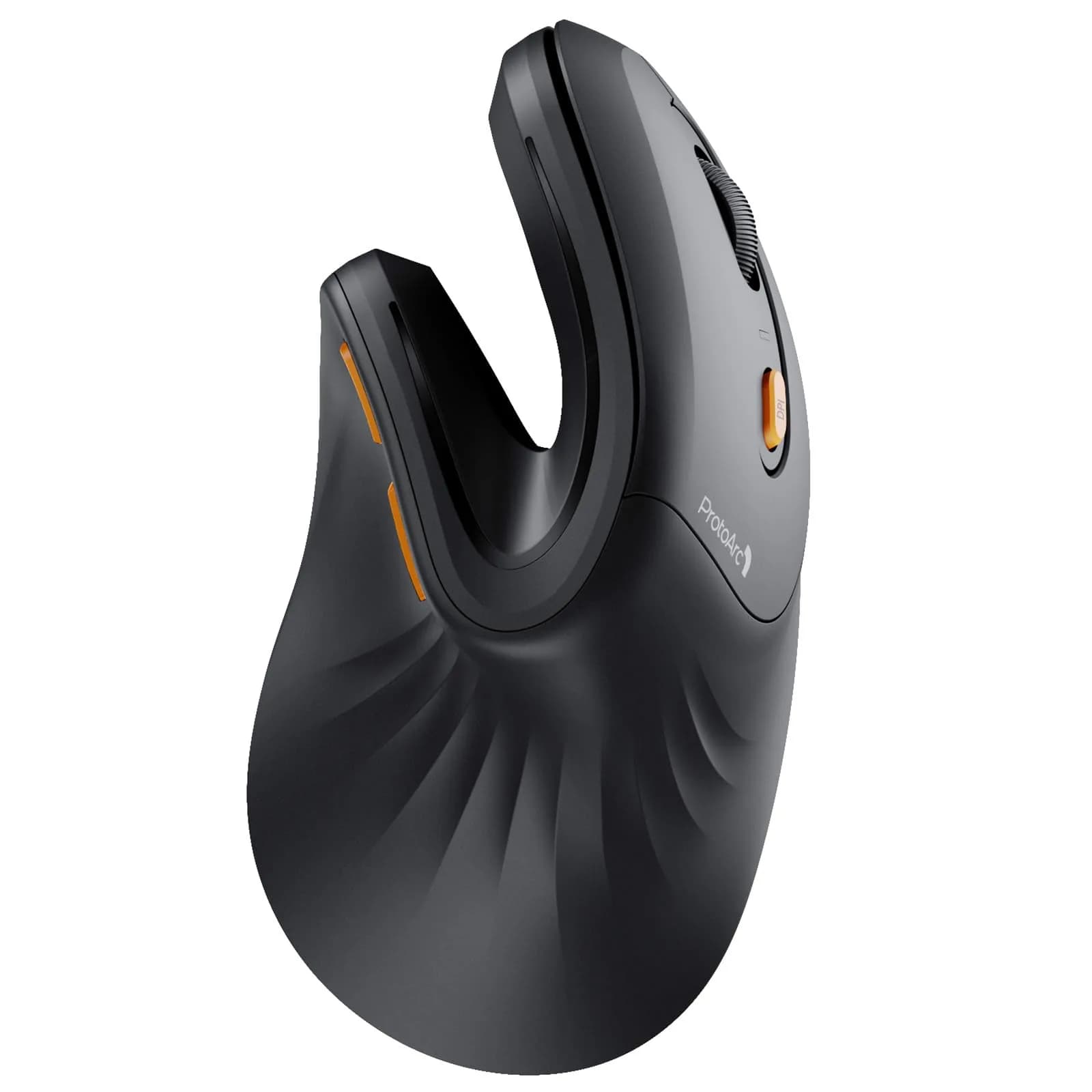 ProtoArc EM11 NL Wireless Ergonomic Mouse, Rechargeable Vertical Mouse, 13.8cm (5.43in) Length | Connect 3 Devices via Bluetooth 5.0 & 2.4G USB-A — Black