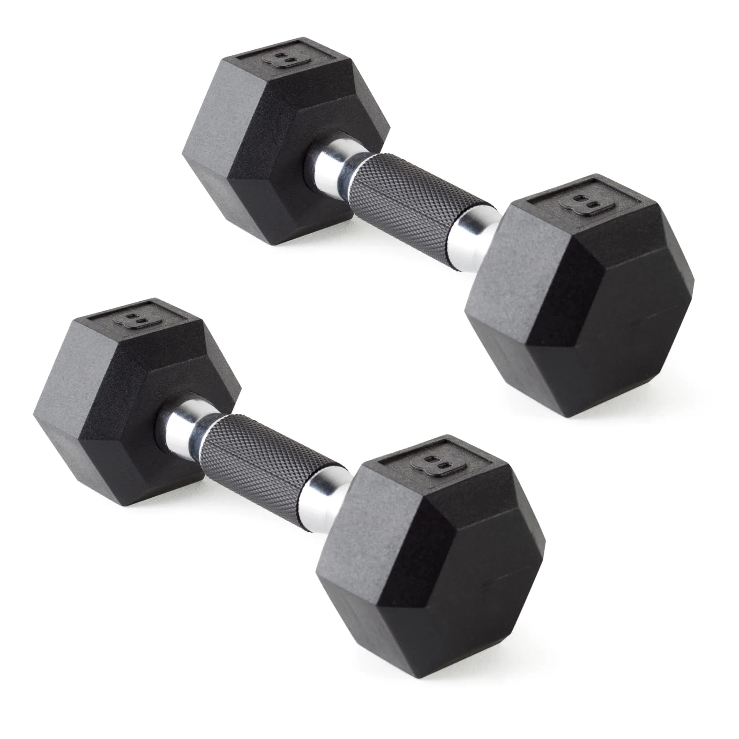 CAP 8lb Rubber Coated Hex Dumbbell | Comfort Grip, Anti-Roll, Durable for Home & Gym - main product image