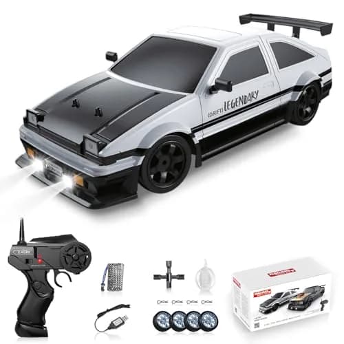 Sakeye 1/16 Scale RC Drift Car with Smoke LED Lights & 4WD, White | 18KM/H Speed, 35m Range thumbnail 1
