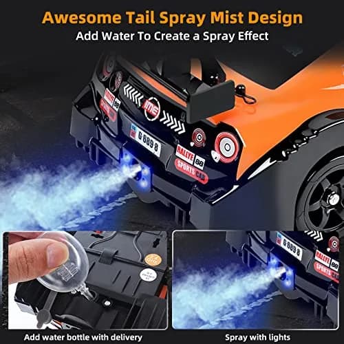 Sakeye 1/16 Scale RC Drift Car with Smoke LED Lights & 4WD, White | 18KM/H Speed, 35m Range thumbnail 3