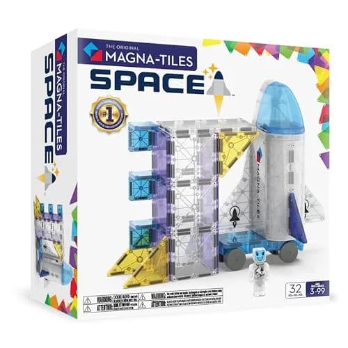 MAGNA-TILES Space 32-Piece Magnetic Construction Set | Space-Themed Building Toys for Kids 3+ thumbnail 1